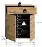 Garderobe - inkl. Sitzkissen, Basalt grau, Artisan Eiche Nachbildung