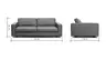 Sofa Aprino 2 - 3,5-Sitzer L, Dickleder, Cognac, Armlehne Block schmal