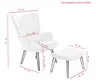 Sessel mit Hocker - Stoff, Beige