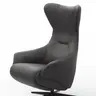 Relaxsessel Follina - Relaxfunktion (motorisch), Leder, Schwarz, Akku