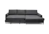 Ecksofa - 3-Sitzer mit Longchair rechts, Schlaffunktion, Stoff, Anthrazit