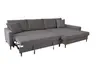Ecksofa - 3-Sitzer mit Longchair rechts, Schlaffunktion, Stoff, Grau