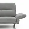 Ecksofa  Alexander - Longchair links mit 3-Sitzer inkl. Kopfstütze/Armlehne verstellbar, Stoff, Hellgrau