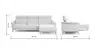 Ecksofa Nevin - 2-Sitzer mit Longchair rechts, inkl. Kopfpolsterverstellung, Stoff, Weiß