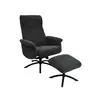 TV-Sessel MORTON mit Hocker - drehbar, Relaxfunktion, Stoff, Grau
