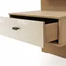 Nachttisch Lenoso - Eiche Nachbildung, Glas Graubraun