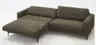 Ecksofa Oviedo - Longchair links mit 1,5-Sitzer inkl. Relaxfunktion (motorisch), Stoff, Braungrün