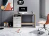 Schreibtisch - LB ca. 123x50 cm, Sonoma Eiche Nachbildung, Weiß