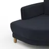 Sofa Stamford - 3,5-Sitzer, Bogen links mit Ecksofa 2-sitzig und Abschlusshocker Rechts, Stoff, Dunkelblau