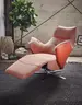 Relaxsessel Girona -  Relaxfunktion (motorisch) und Aufstehhilfe, Stoff, Leder, Rose