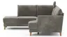 Sofa Stamford - inkl. Armlehne verstellbar und Kopfstütze, Ecksofa 2-sitzig und Abschlusshocker links mit 3,5-Sitzer, Bogen rechts, Stoff, Anthrazit