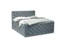 Boxspringbett SANDRIN E- Liegefläche ca. 180x200 cm, Stoff, Graublau, inkl. Stauraum und Fußteil