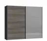 Schwebetürenschrank JOIN IT- B ca. 252 cm, Schwarz, Dunkelgrau, Spiegel, Dunkel