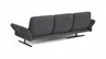 Ecksofa  Alexander - Longchair links mit 3-Sitzer inkl. Kopfstütze/Armlehne verstellbar, Stoff, Dunkelgrau
