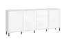 Sideboard - B ca. 212 cm, Weiß, Weiß Hochglanz