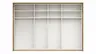 Schwebetürenschrank Viana - B ca. 308 cm, Furnier, Balkeneiche, Hellgrau