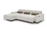 Ecksofa - Longchair links mit 2-Sizer, Sitztiefe verstellbar motorisch/Kopfteil verstellbar, Stoff, Sand