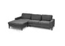 Ecksofa CALM MOVE 2.0 - Longchair links mit 2,5-Sitzer, Schlaffunktion, Feincord, Anthrazit