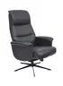 TV-Sessel MENNIS mit Hocker - drehbar, Relaxfunktion, Kopfteilverstellung, Leder, Schwarz