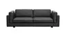 Sofa Aprino 3 - 3,5-Sitzer XL, Dickleder, schwarz, Armlehne Kissen