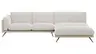 Ecksofa Valdemoro - 2,5-Sitzer mit  Longchair rechts inkl. Rückenlehne verstellbar, Stoff, Creme