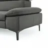 Ecksofa Felipa - Longchair links mit 2,5-Sitzer inkl. Kopfteil verstellbar, Leder, Grau