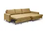 Ecksofa - 3-Sitzer mit Longchair rechts, Schlaffunktion, Stoff, Senfgelb
