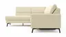Ecksofa Valera - Ecke mit 3-Sitzer rechts inkl. Rückenlehne verstellbar und Relaxfunktion motorisch, Stoff, Natur