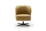Sessel Cuneo - drehbar, Leder Kurkuma, Stoff, Gold