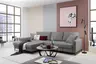Ecksofa - Longchair links mit 3-Sitzer, Schlaffunktion, Stoff, Grau