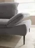  Ecksofa - Longchair links mit 1-Sitzer, Kopfteil/Armlehne/Sitztiefe verstellbar, Stoff, Grau