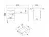Schreibtisch - LB ca. 120x48 cm, Eiche Struktur Nachbildung, Weiß