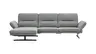 Ecksofa  Alexander - Longchair links mit 3-Sitzer inkl. Kopfstütze/Armlehne verstellbar, Stoff, Hellgrau