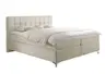Boxspringbett HINDA- Liegefläche ca. 180x200 cm, Stoff, Beige, inkl. Topper