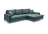 Ecksofa - 3-Sitzer mit Longchair rechts, Stoff, Azur