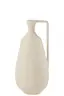 Deko-Vase - Aluminium, HBT ca. 35x16,5x16 cm, Cremeweiß