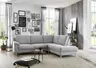 Ecksofa EM Athen - 2,5-Sitzer mit Ecke rechts, Stoff, Hellgrau
