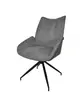 Stuhl MAUREEN - drehbar, Stoff, Grau, Braun