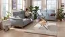 Sofa Nevin - 2,5-Sitzer inkl. Kopfpolsterverstellung, Stoff, Silbergrau