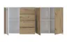 Sideboard FLORISS- Weiß, Eiche Dekor