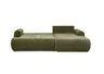 Ecksofa - 2-Sitzer mit Longchair rechts, Stoff, Olivegrün
