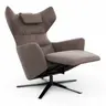 Drehsessel Houston Relax - Größe M, inkl. Relaxfunktion (motorisch), Aufstehhilfe und Kopfstütze, Leder, Dunkelbraun