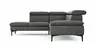 Ecksofa Felipa - Ecke links mit 2,5-Sitzer inkl. Kopfteil verstellbar, Leder, Grau