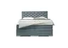 Boxspringbett SANDRIN E- Liegefläche ca. 180x200 cm, Stoff, Graublau, inkl. Stauraum