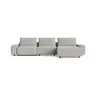 Ecksofa Serava - 2,5-Sitzer mit Longchair rechts, inkl. Relaxfunktion, Stoff, Grau