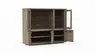 Highboard Bakersfield - sichtbare Rückwand geschroppt, Asteiche massiv, barrique