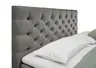 Boxspringbett SANDRIN E- Liegefläche ca. 180x200 cm, Stoff, Dunkelgrau, inkl. Stauraum