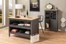 Weinschrank - B ca. 76 cm, Anthrazit, Artisan Eiche Nachbildung