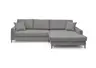 Ecksofa - 3-Sitzer mit Longchair rechts, Stoff, Grau
