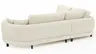 Ecksofa Solenne - Ottomane links mit Diwan rund rechts, Stoff, Weiß
